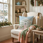 Pink Greenhouse Wreath Throw Pillow throw pillow - Hillcroft Home