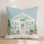 Pink Greenhouse Wreath Throw Pillow - Hillcroft Home