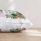 Pink Greenhouse Wreath Throw Pillow - Hillcroft Home