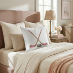 Pink Hockey Sticks Throw Pillow - Hillcroft Home