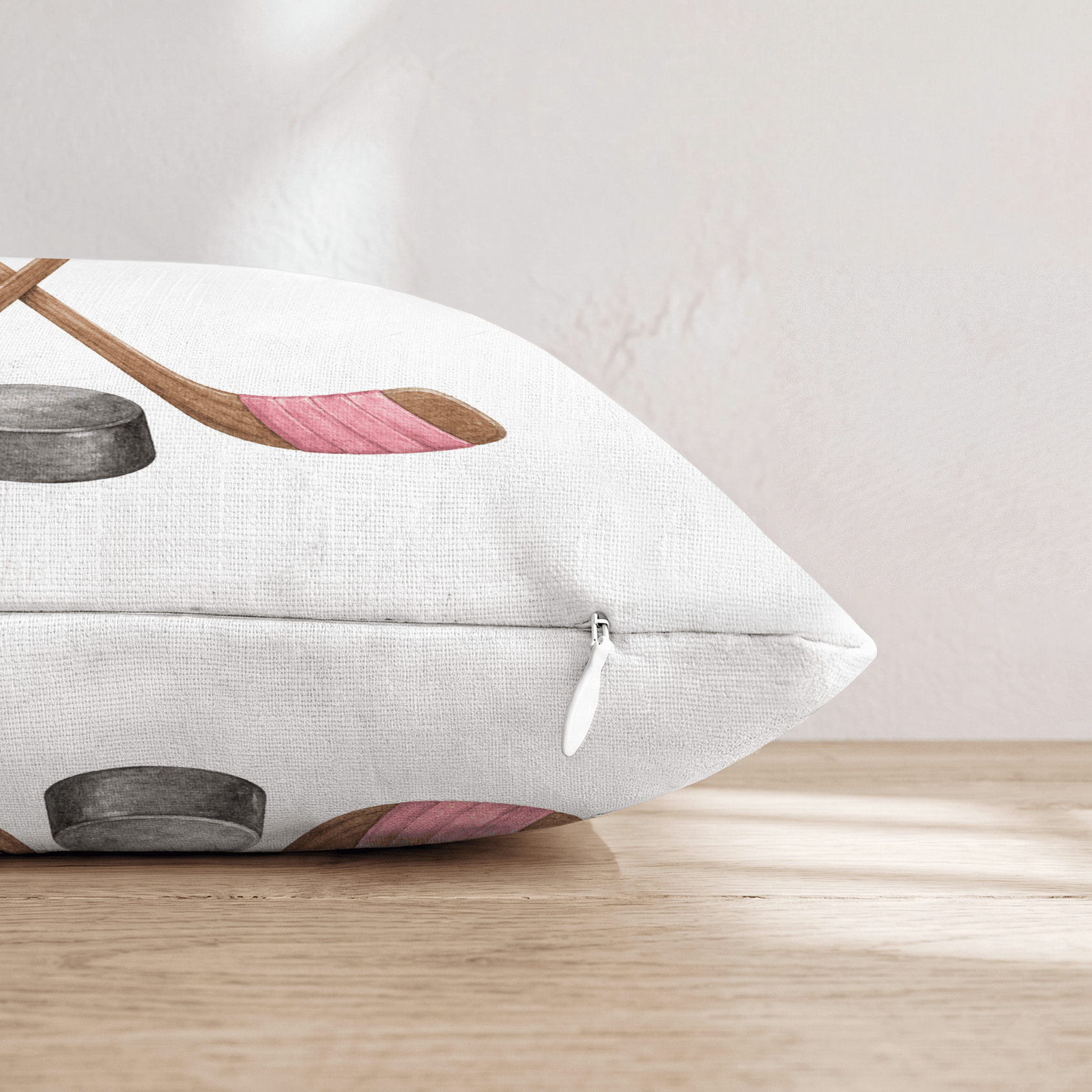 Pink Hockey Sticks Throw Pillow - Hillcroft Home