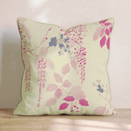 Pink Leaf Berry Drape Throw Pillow - Hillcroft Home