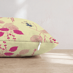 Pink Leaf Berry Drape Throw Pillow - Hillcroft Home