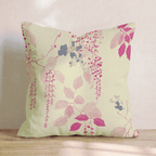 Pink Leaf Berry Drape Throw Pillow - Hillcroft Home