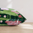 Pink Lotus Garden Throw Pillow - Hillcroft Home