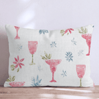 Pink Margarita Cream Throw Pillow - Hillcroft Home