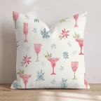 Pink Margarita Cream Throw Pillow - Hillcroft Home