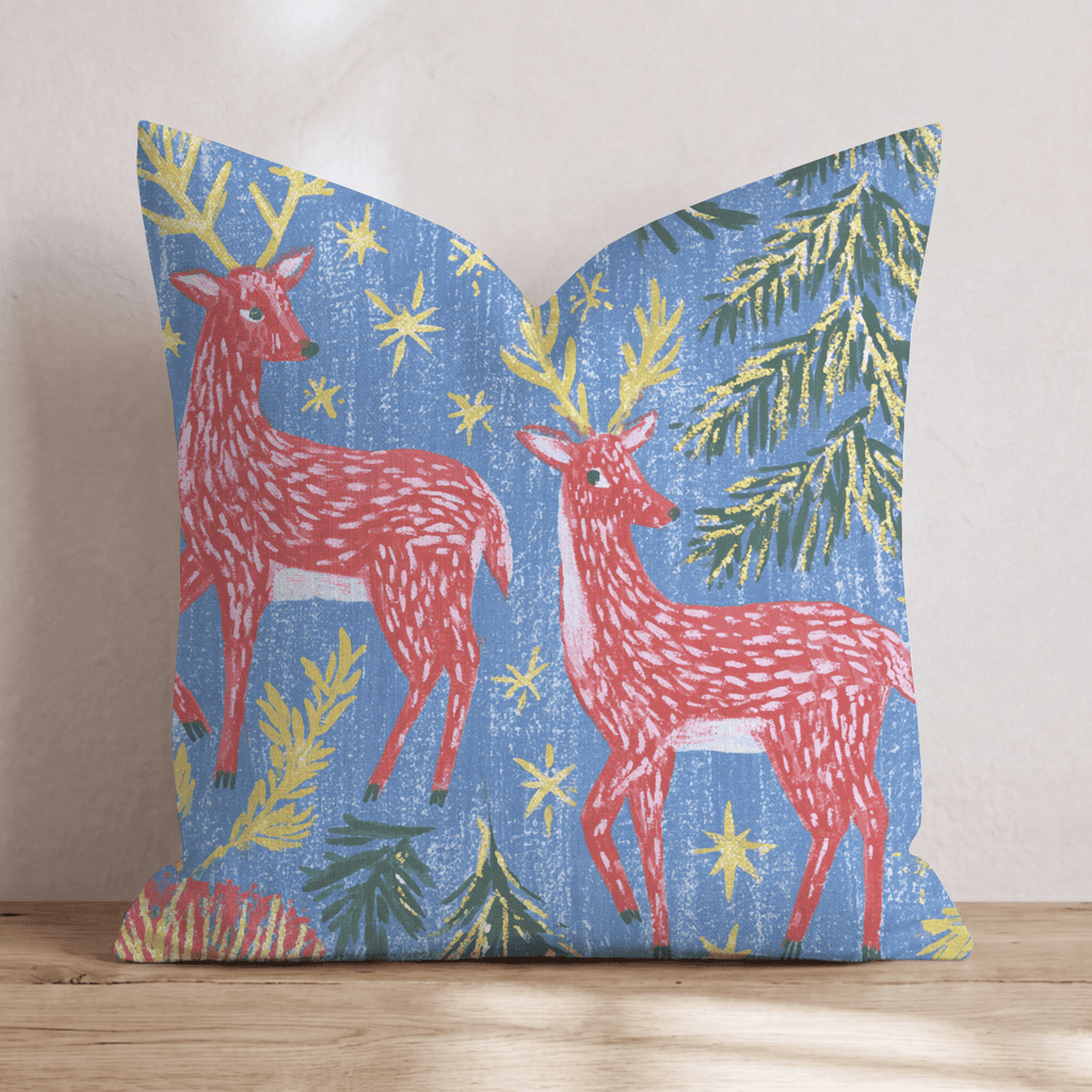 Pink-mas Reindeer Throw Pillow - Hillcroft Home