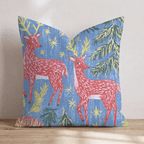 Pink-mas Reindeer Throw Pillow - Hillcroft Home