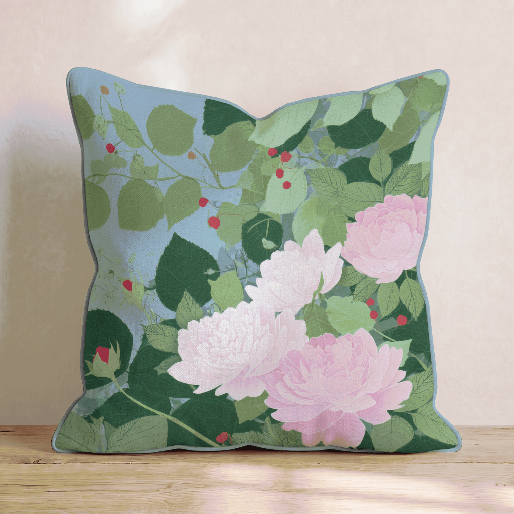 Pink Peony Garden Throw Pillow - Hillcroft Home