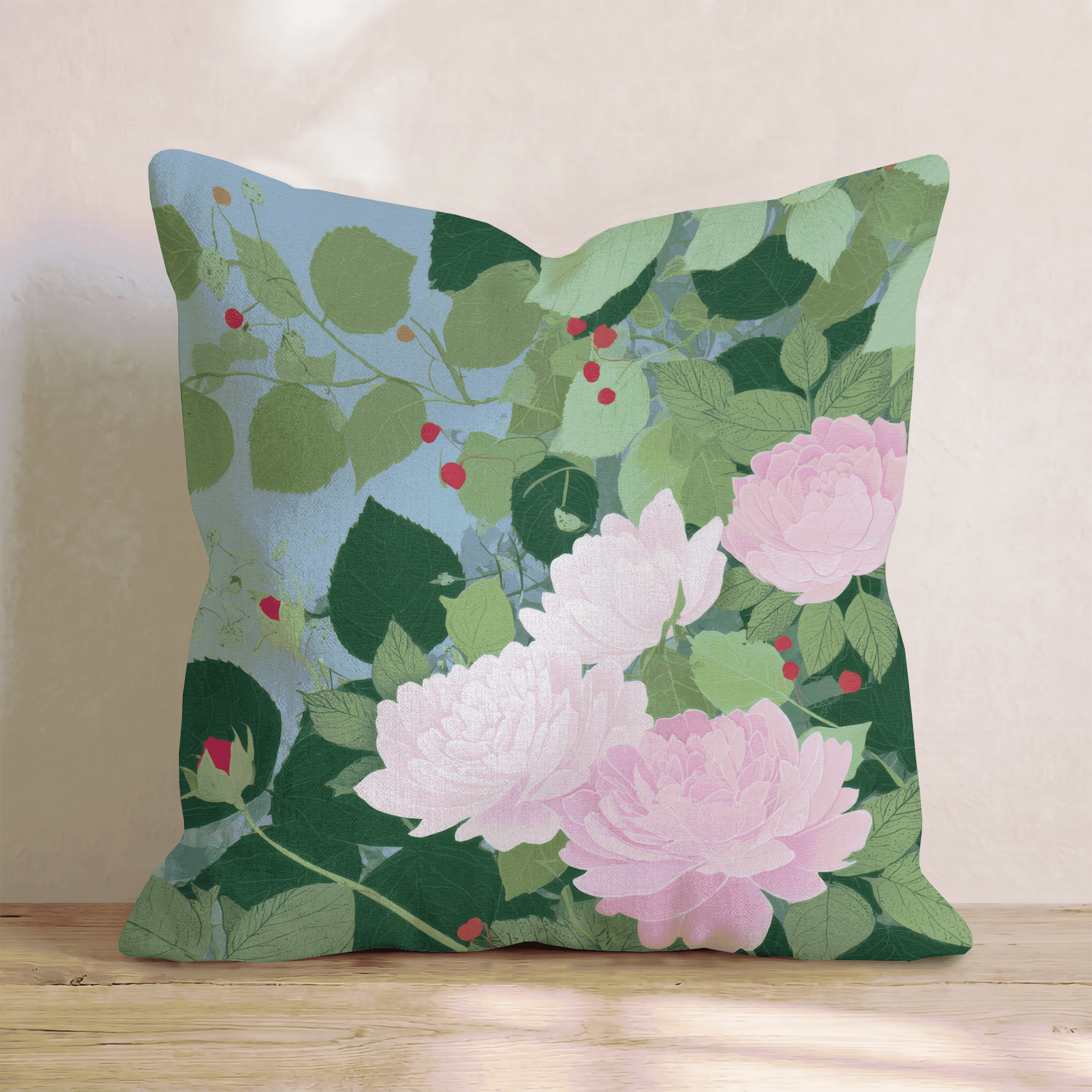 Pink Peony Garden Throw Pillow - Hillcroft Home