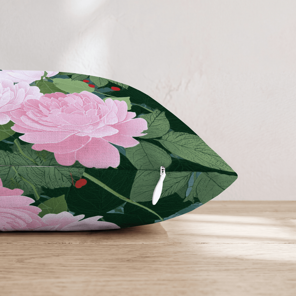 Pink Peony Garden Throw Pillow - Hillcroft Home