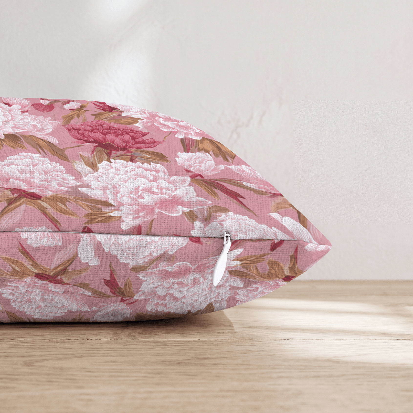 Pink Peony Toss Throw Pillow - Hillcroft Home
