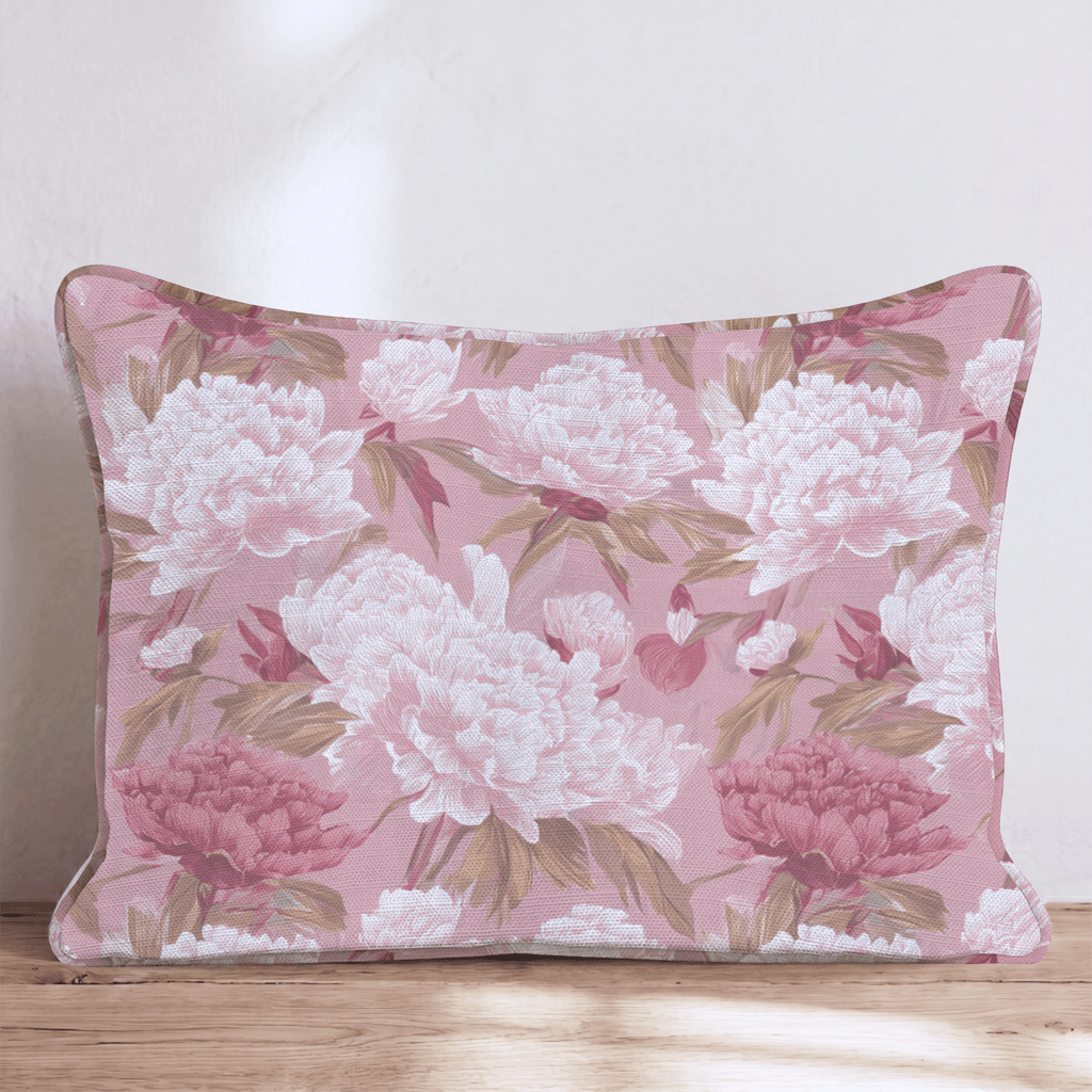 Pink Peony Toss Throw Pillow - Hillcroft Home