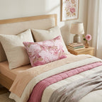 Pink Peony Toss Throw Pillow - Hillcroft Home