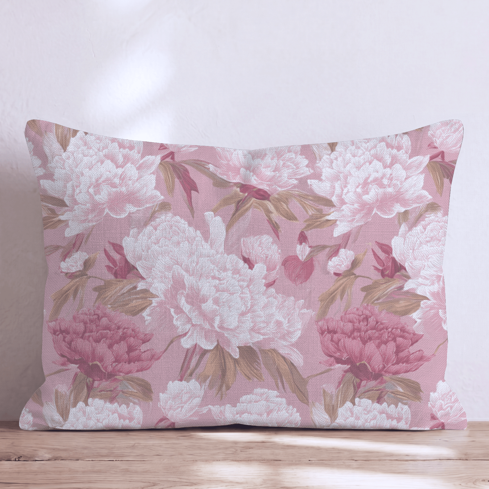 Pink Peony Toss Throw Pillow - Hillcroft Home