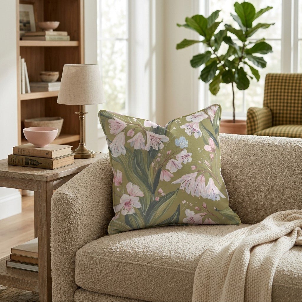 Pink Petals Throw Pillow - Hillcroft Home