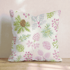 Pink Pinecone Floral Throw Pillow - Hillcroft Home