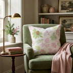 Pink Pinecone Floral Throw Pillow - Hillcroft Home