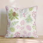 Pink Pinecone Floral Throw Pillow - Hillcroft Home