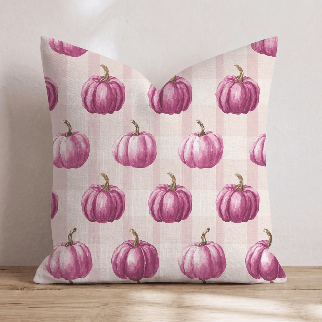 Pink Pumpkins Throw Pillow - Hillcroft Home