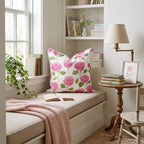 Pink Rose Garden Throw Pillow - Hillcroft Home