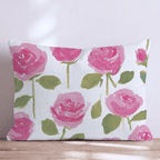Pink Rose Garden Throw Pillow - Hillcroft Home