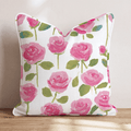 Pink Rose Garden Throw Pillow - Hillcroft Home