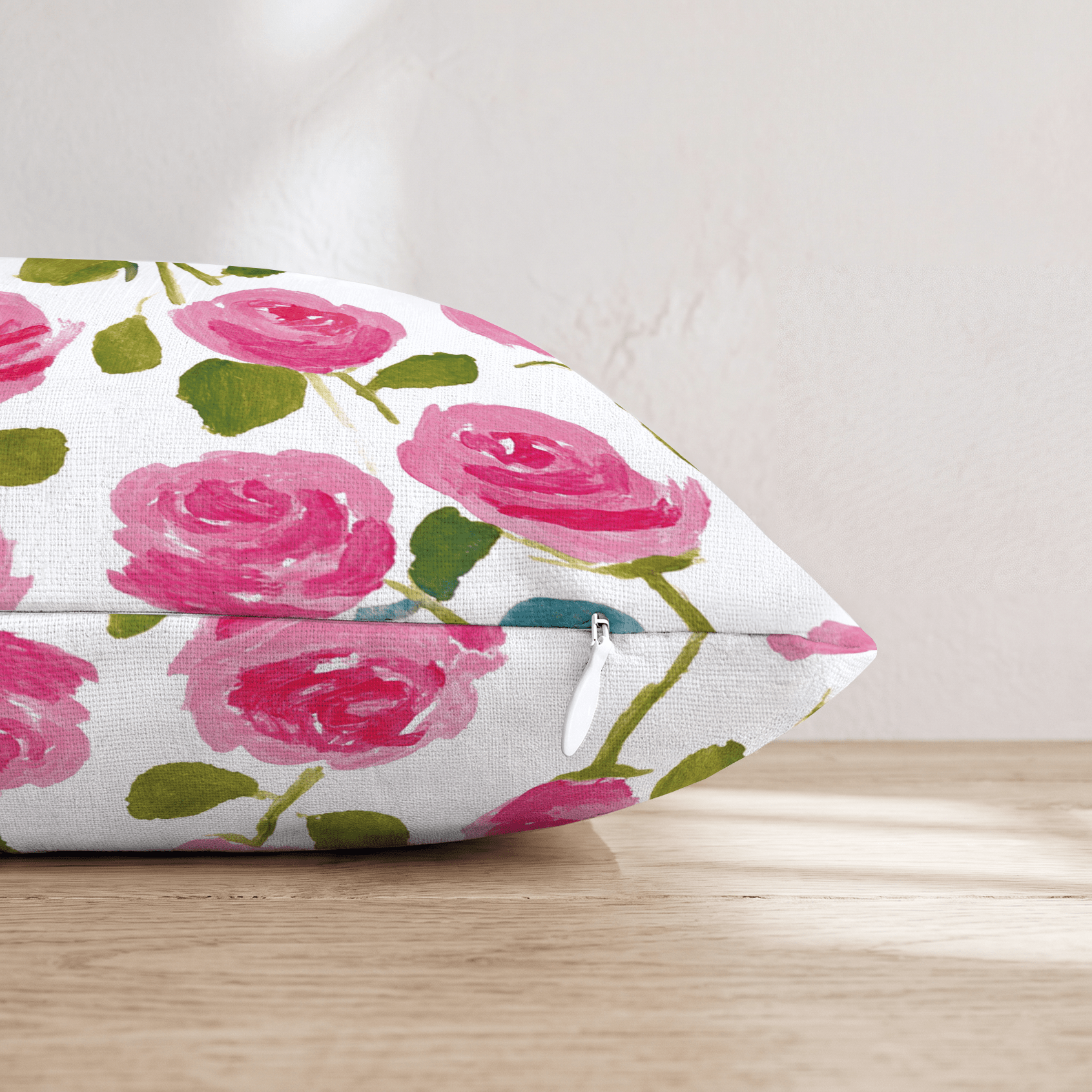 Pink Rose Garden Throw Pillow - Hillcroft Home