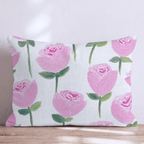 Pink Rosebud Garden Throw Pillow - Hillcroft Home