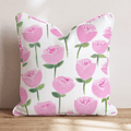 Pink Rosebud Garden Throw Pillow - Hillcroft Home
