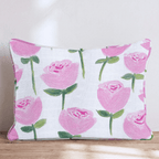 Pink Rosebud Garden Throw Pillow - Hillcroft Home