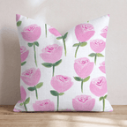 Pink Rosebud Garden Throw Pillow - Hillcroft Home