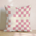 Pink Scallop Check Throw Pillow - Hillcroft Home