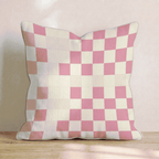 Pink Scallop Check Throw Pillow - Hillcroft Home