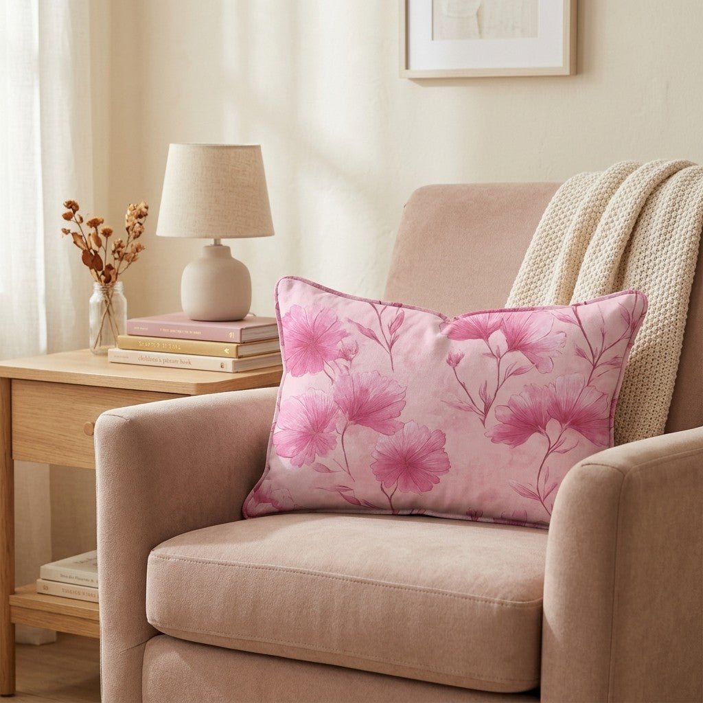 Pink Sketches Throw Pillow - Hillcroft Home