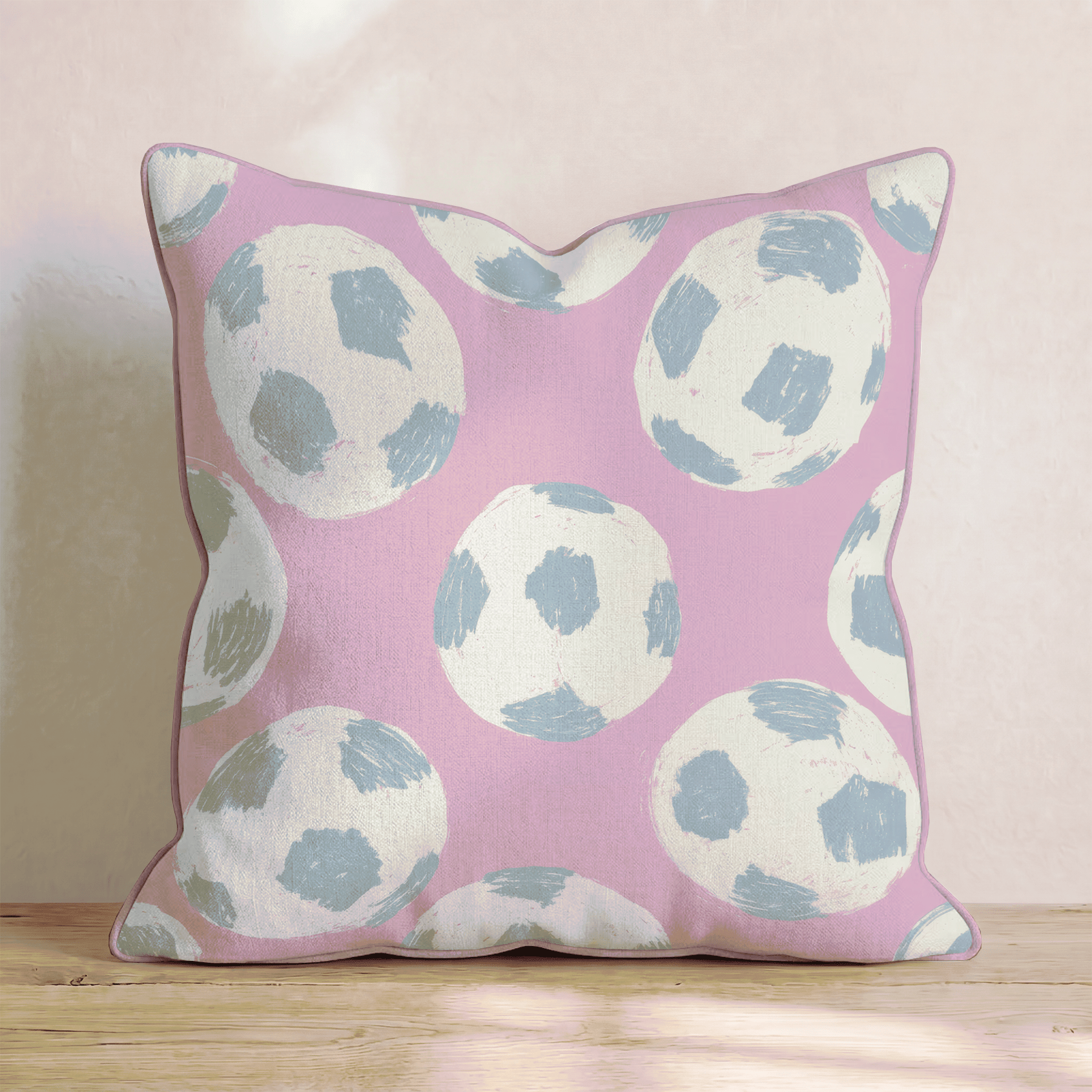 Pink Soccer Throw Pillow - Hillcroft Home