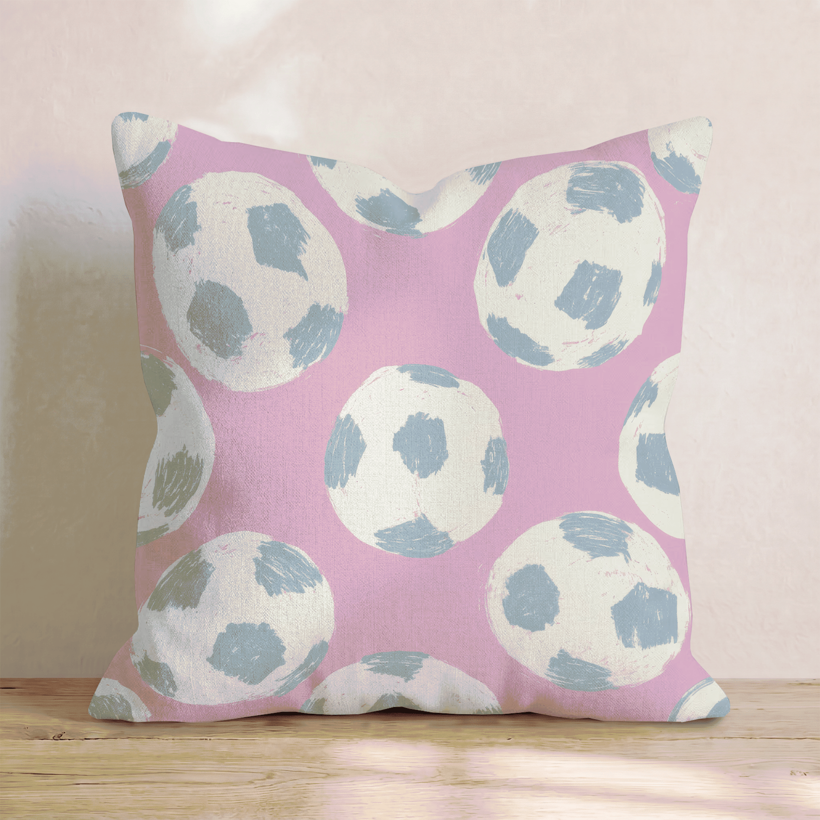 Pink Soccer Throw Pillow - Hillcroft Home