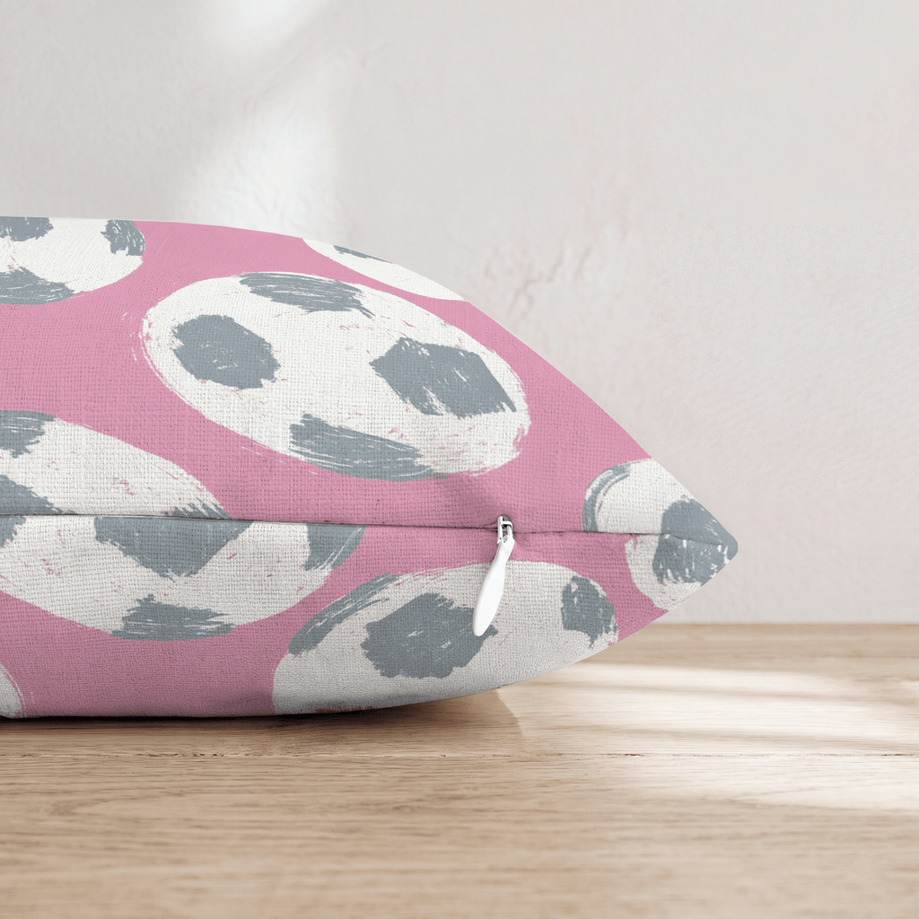 Pink Soccer Throw Pillow - Hillcroft Home