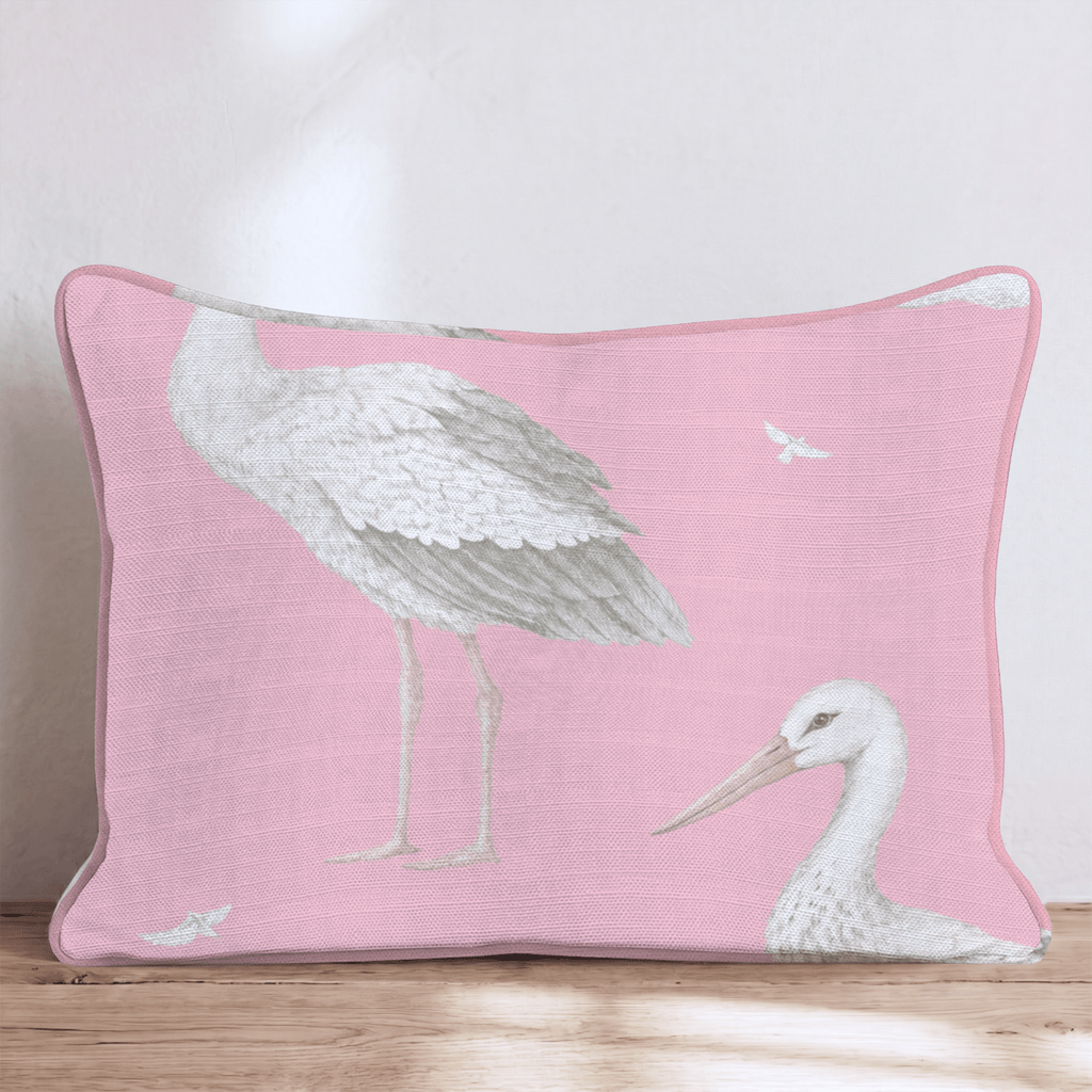 Pink Storks Throw Pillow - Hillcroft Home