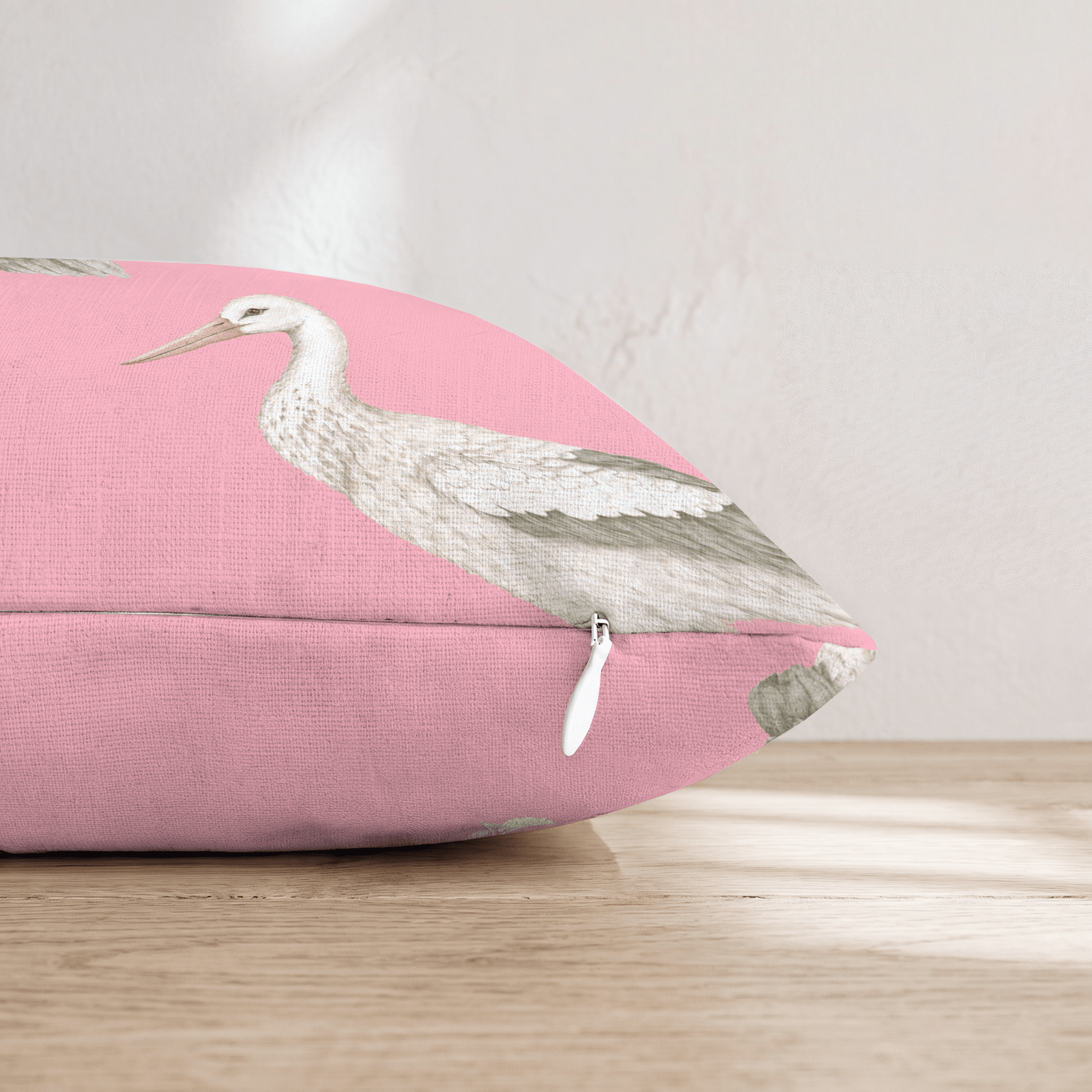 Pink Storks Throw Pillow - Hillcroft Home