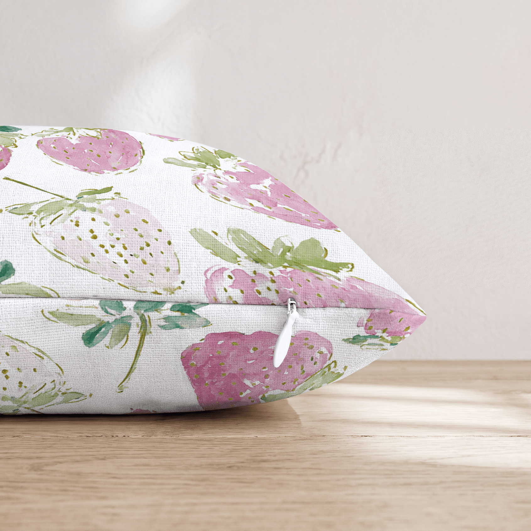Pink Strawberries Throw Pillow - Hillcroft Home