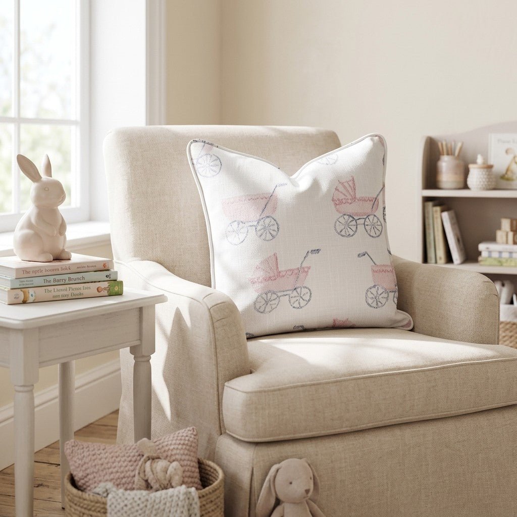 Pink Strollers Throw Pillow - Hillcroft Home