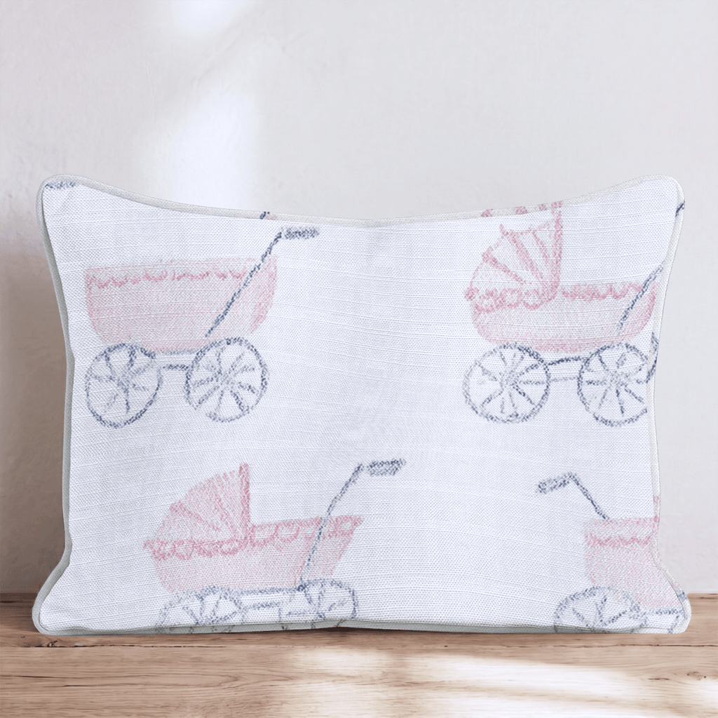 Pink Strollers Throw Pillow - Hillcroft Home