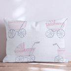 Pink Strollers Throw Pillow - Hillcroft Home