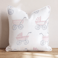 Pink Strollers Throw Pillow - Hillcroft Home