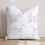 Pink Strollers Throw Pillow - Hillcroft Home