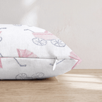 Pink Strollers Throw Pillow - Hillcroft Home