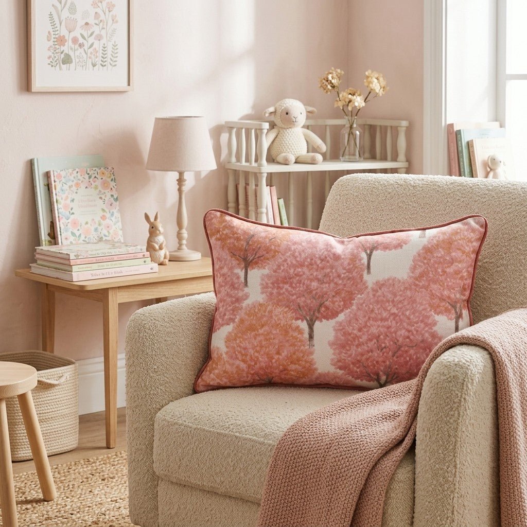 Pink Sunset Trees Throw Pillow - Hillcroft Home