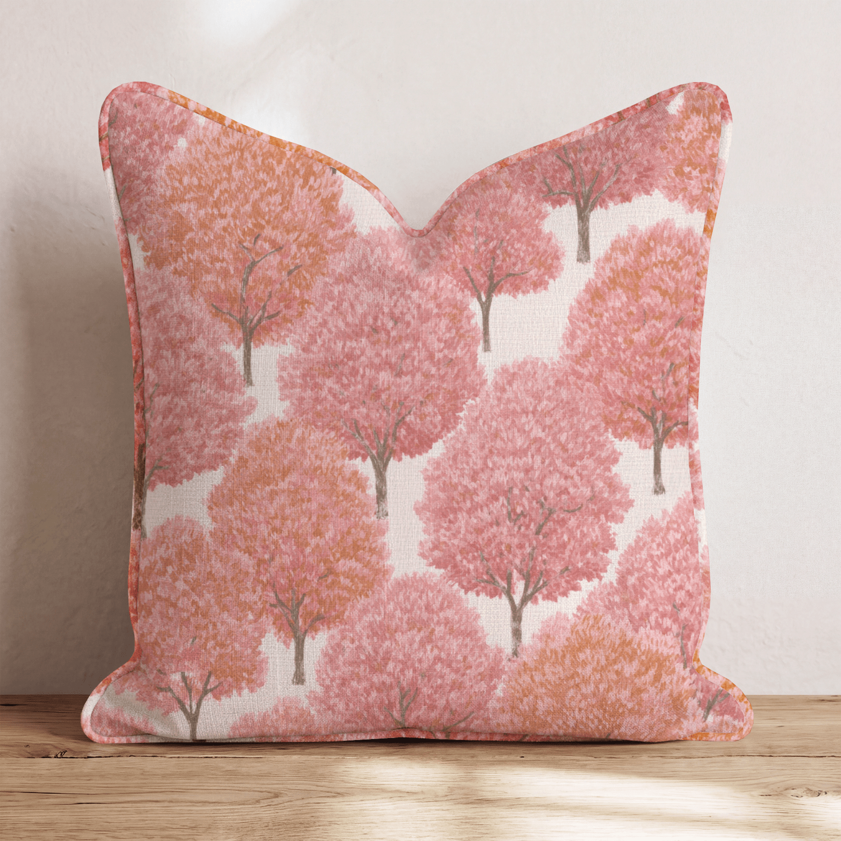 Pink Sunset Trees Throw Pillow - Hillcroft Home